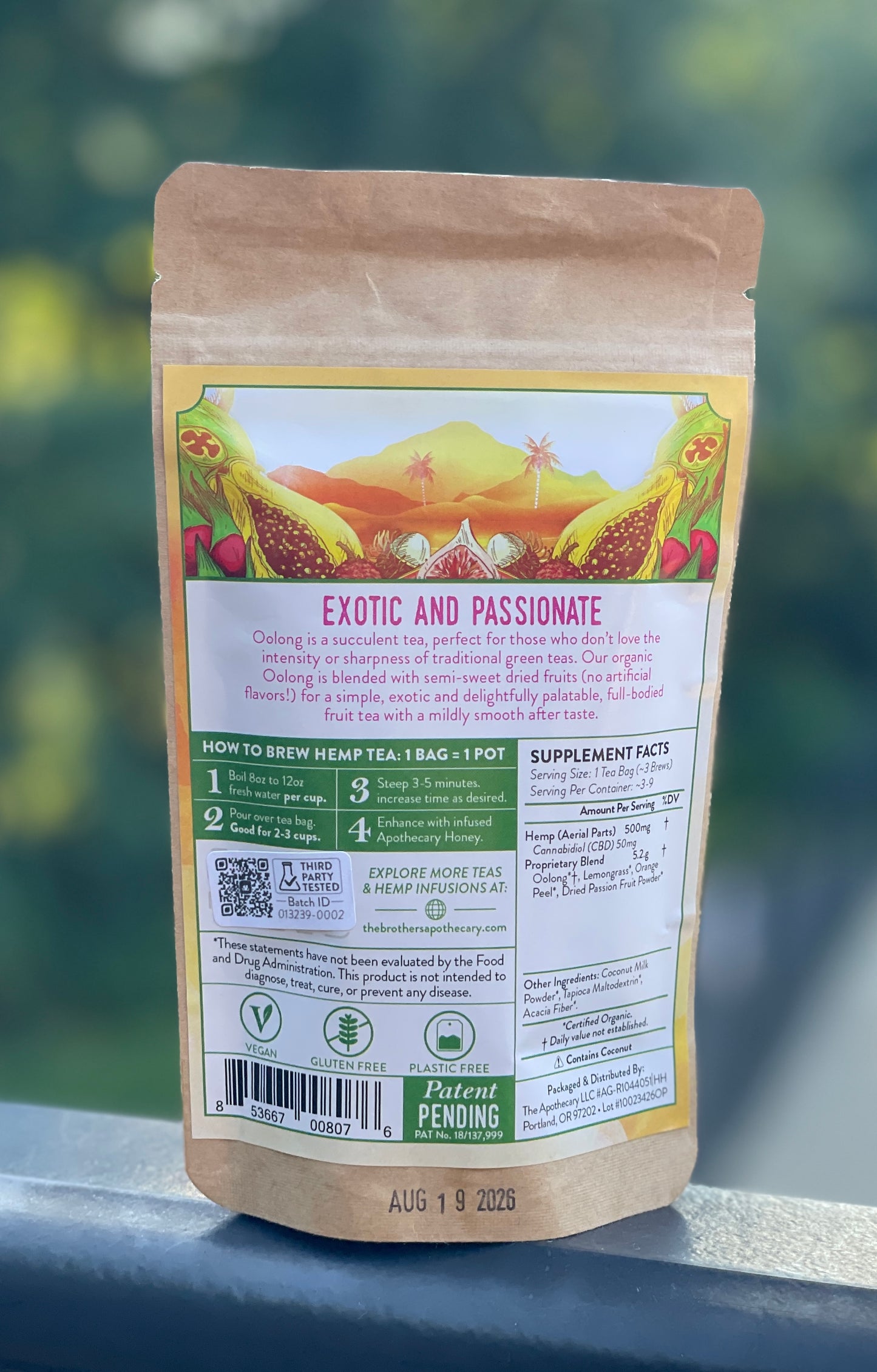 Oolong Passion CBD Tea - Infused Herbal Tea with Lemongrass