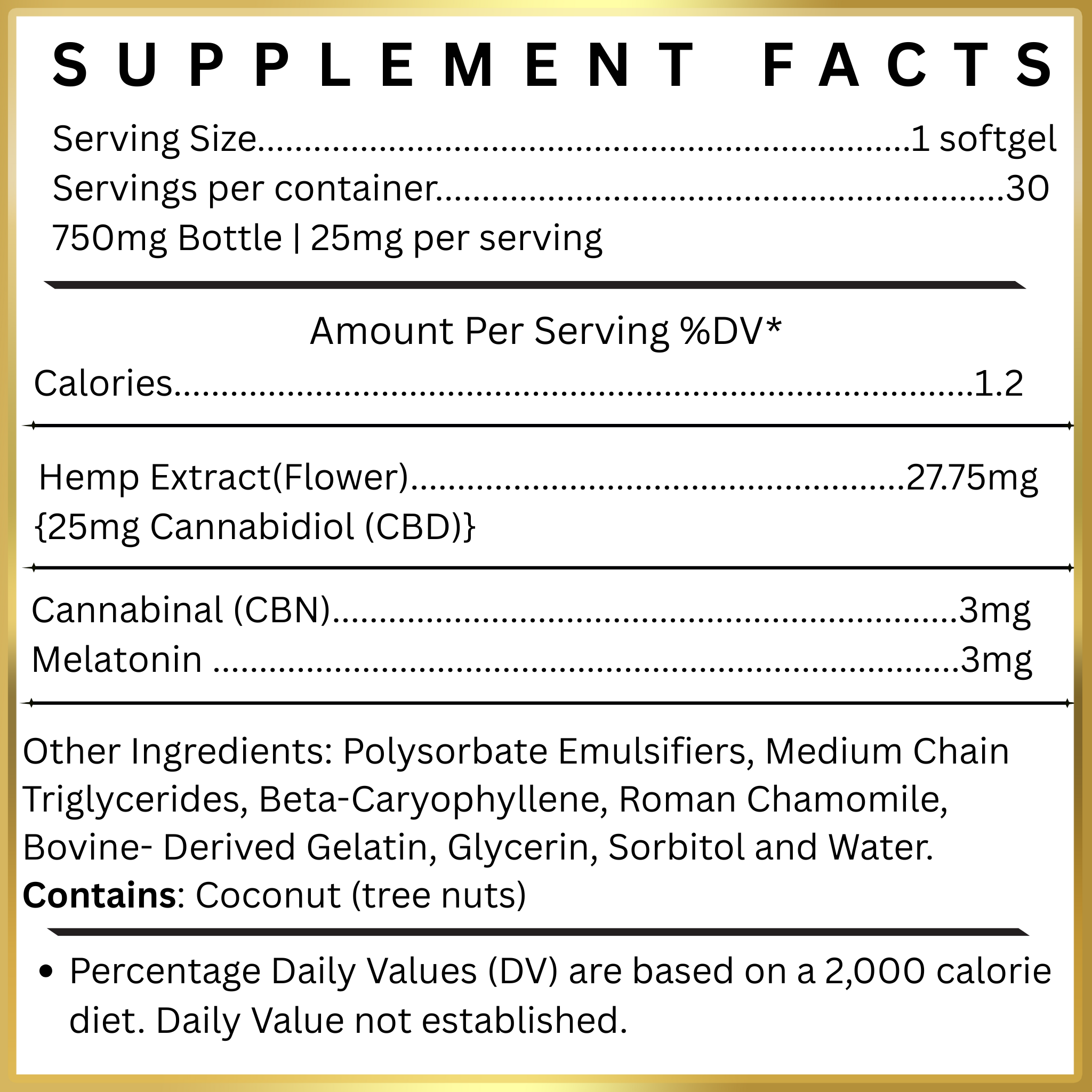 Blissful Sleep Softgels, 25mg Broad Spectrum Premium CBD