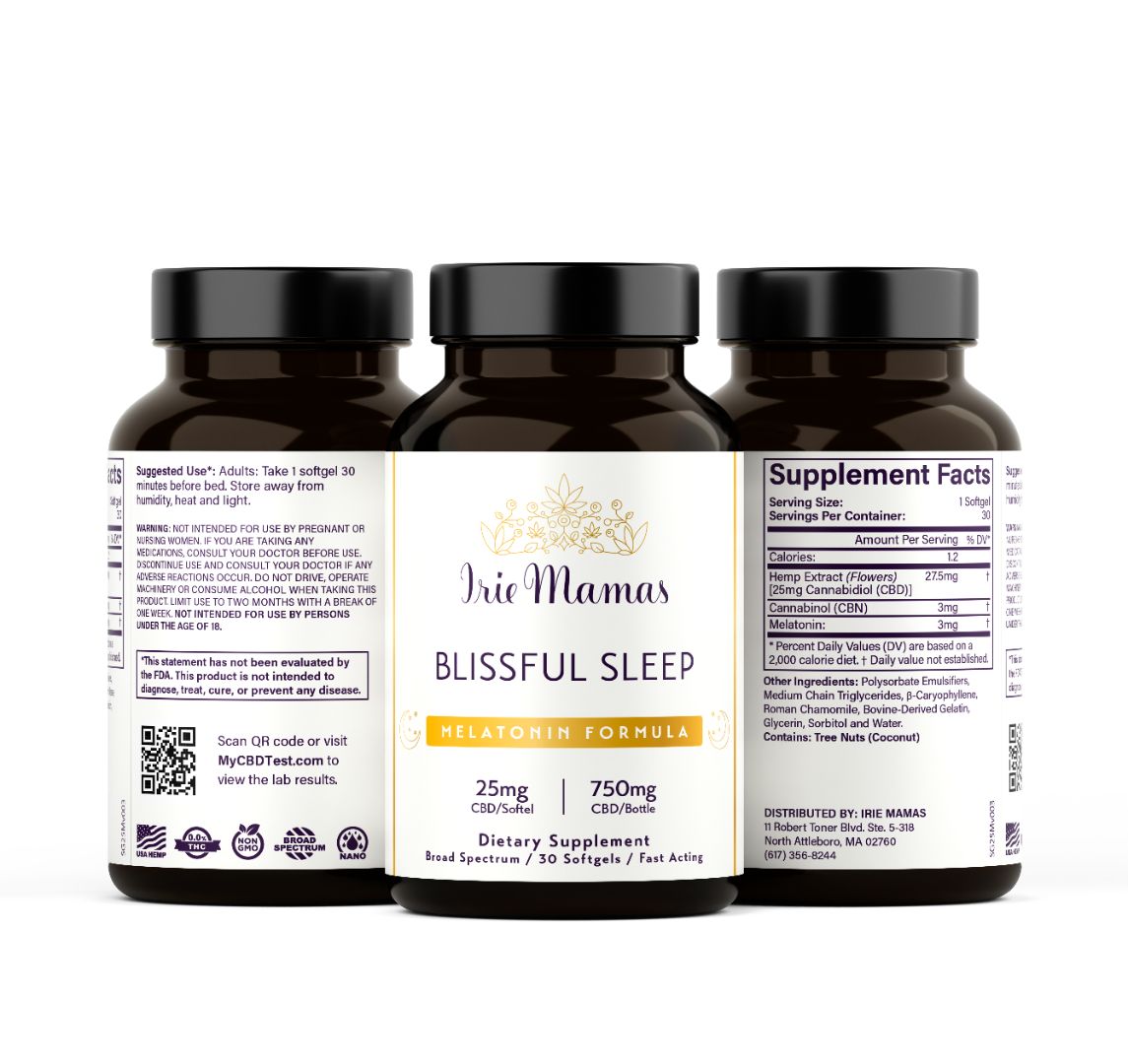 Blissful Sleep Softgels, 25mg Broad Spectrum Premium CBD
