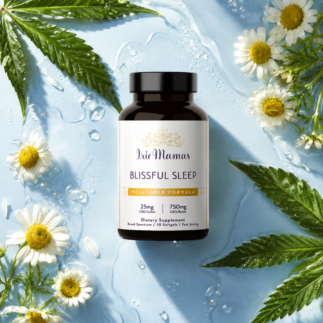 Blissful Sleep Softgels, 25mg Broad Spectrum Premium CBD