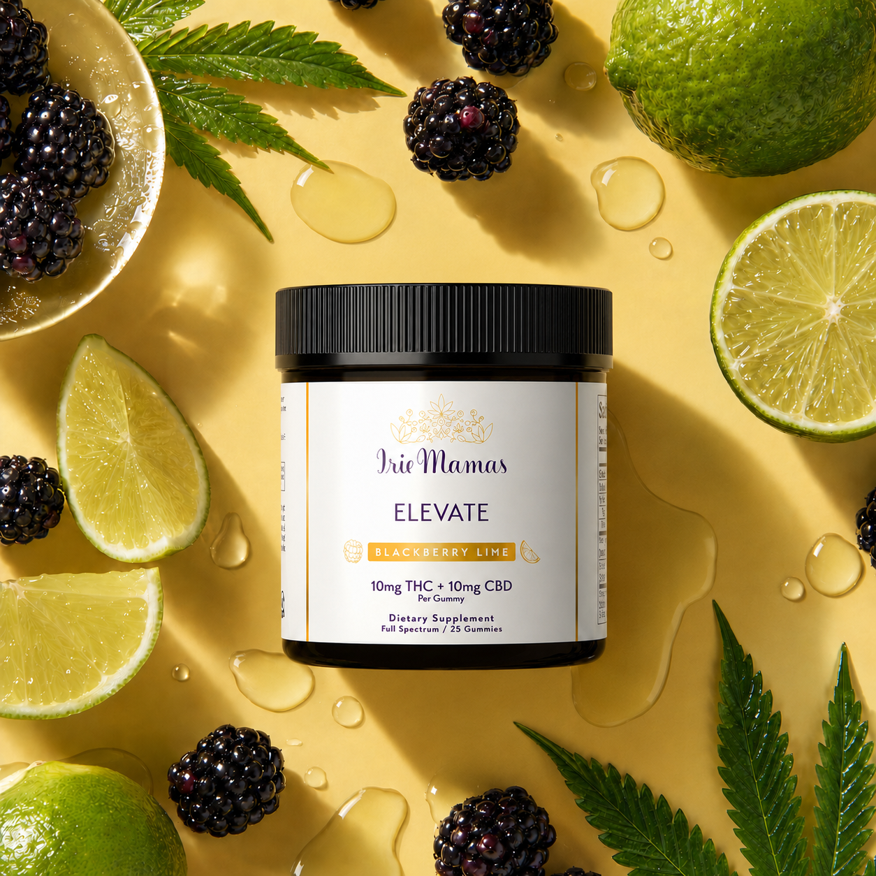 Elevate | Blackberry Lime  Gummy, 10mg THC + 10mg Premium CBD