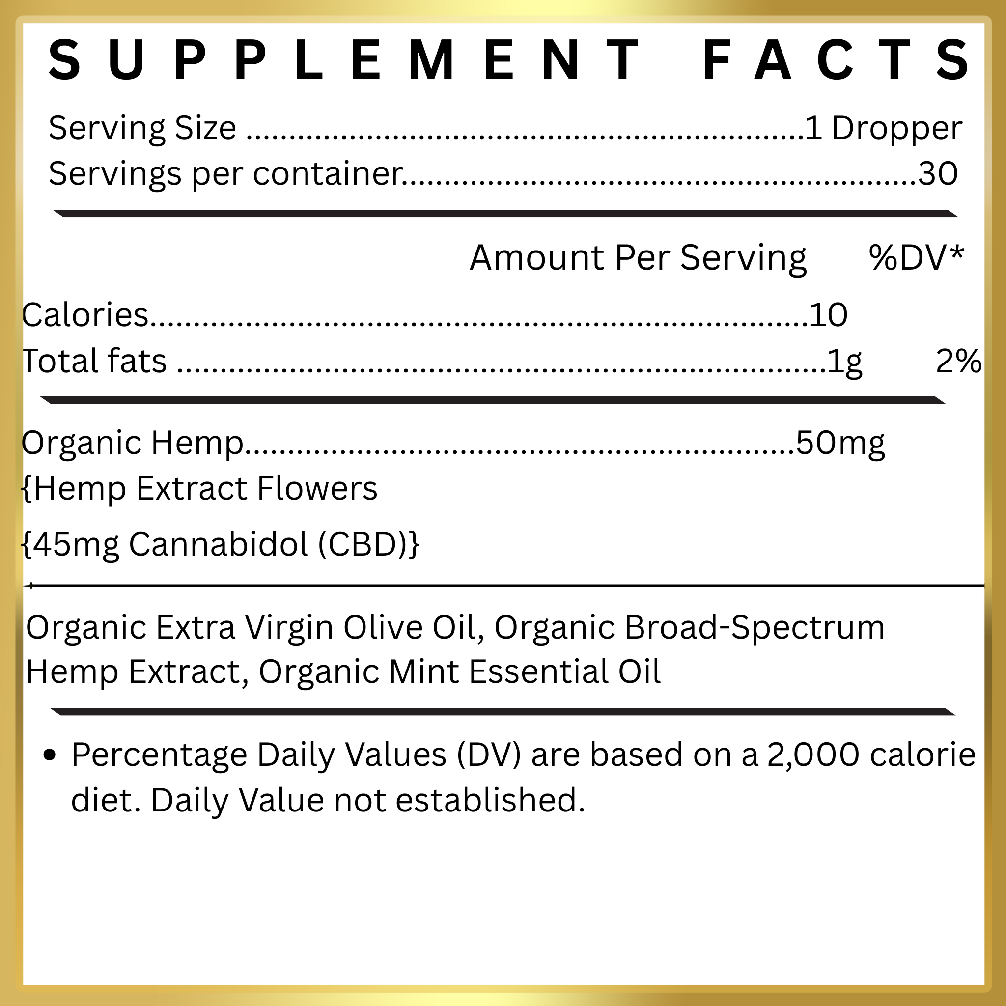 Organic Wind Down Tincture | Tropical Flavor, 1350mg Premium CBD